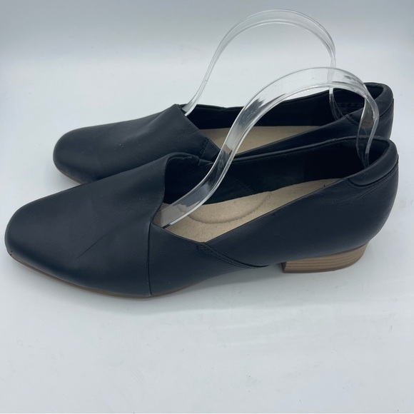 Clarks Women's Juliet Palm Loafer Size 11 Flat Slip On Shoe Black Leather Casual - Picture 5 of 6